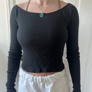 Brandy Melville Wide Neck Long Sleeve